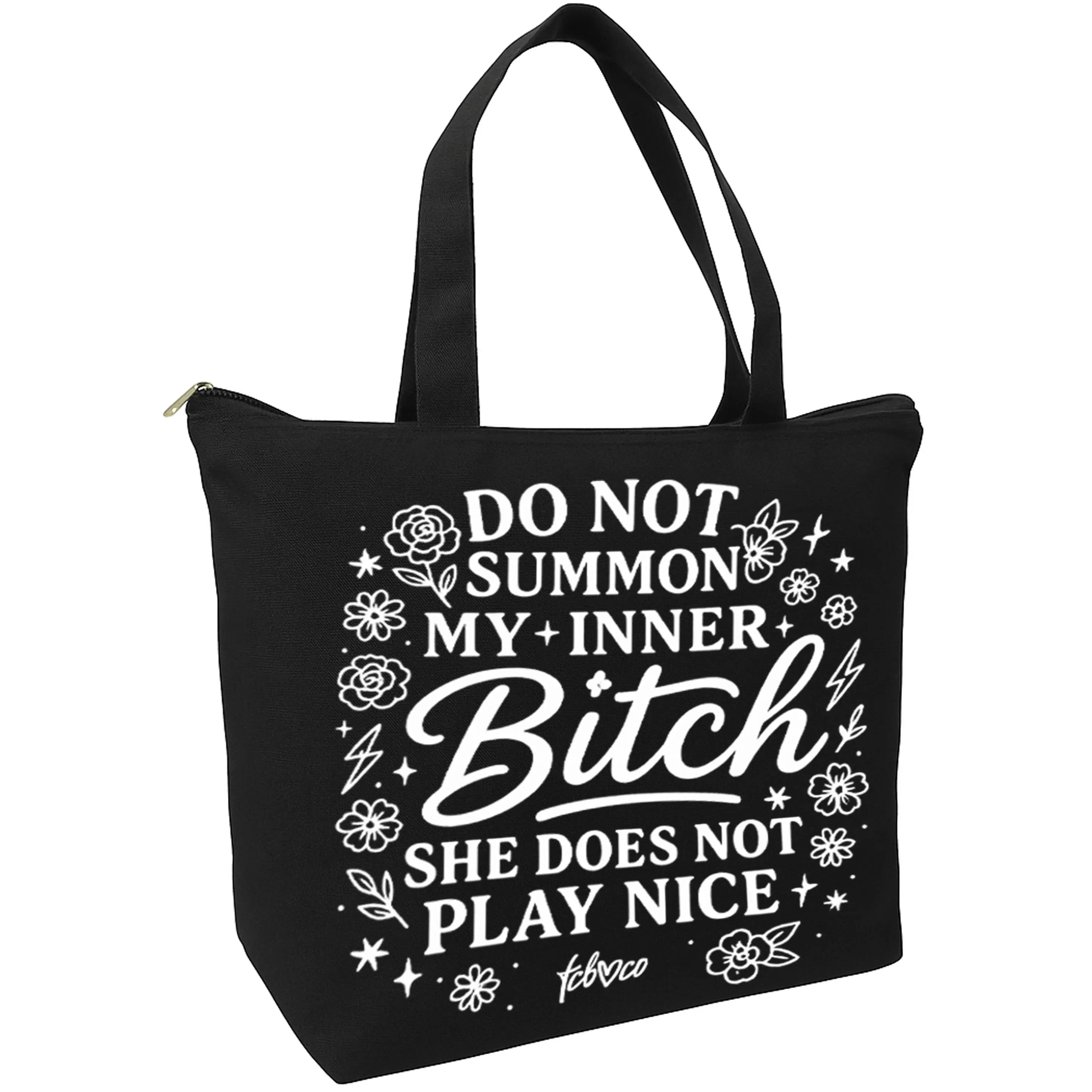 Do Not Summon My Inner Bitch Zippered Tote Bag