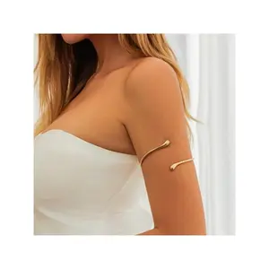 1pc European & American Style Open Arm Chain Liquid Metal Water Drop Bangle Bracelet, fashionable for women, casual wear, travel, and daily use (Please put on gently, do not bend).