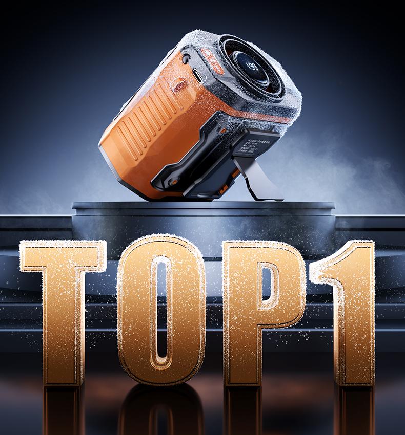 HOOYS USB Rechargeable Handheld Portable Fan, 199-Speed Adjustable, with Waist Clip, Flashlight & PowerDisplay, Personal Fan for Outdoor, Camping, Jobsite, Travel &Indoor Use