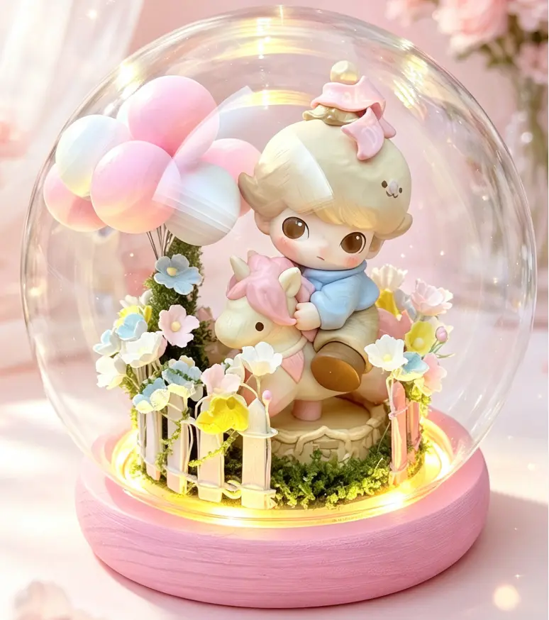 Customized handmade snow globe souvenir packed as blind box gift