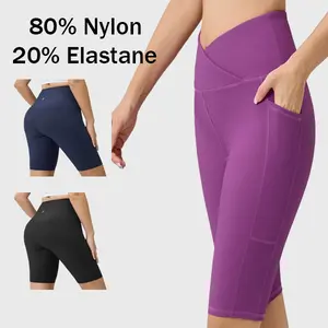 Aarya 931 Unisex High-Waisted Ribbed Biker Sporty Sports Shorts - 4-Way Stretch, Sculpted, Butt-Lifting, Side Pockets for Gym, Yoga