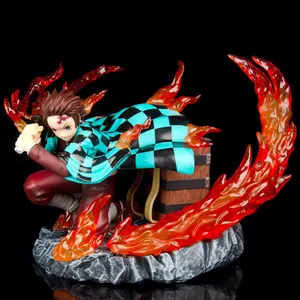 Demon Slayer Tanjiro Kamado Hinokami Kagura Figure Model Ornament, Collectible Anime Character Statue, Perfect Gift for Fans