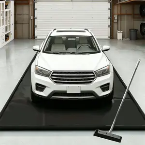 Docred 8'6" x 22' Containment Garage Floor Mat Under Car, Heavy Duty Waterproof Garage Carpet Floor Protection Non-Slip Parking Mat with Squeegee for Cars SUVs Trucks