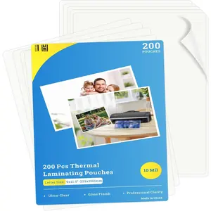 200 Pack Thermal Laminating Pouches 10 Mil, 9 x 11.5 Inches Clear Laminating Sheets, Wide Size Compatibility Office Laminating Supplies for Letter, Photo, Card and ID Badge