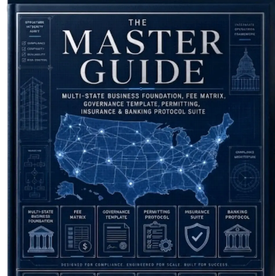 The Master Guide: Multi-State Business Foundation, Fee Matrix, Governance Template, Permitting, Insurance & Banking Protocol Suite