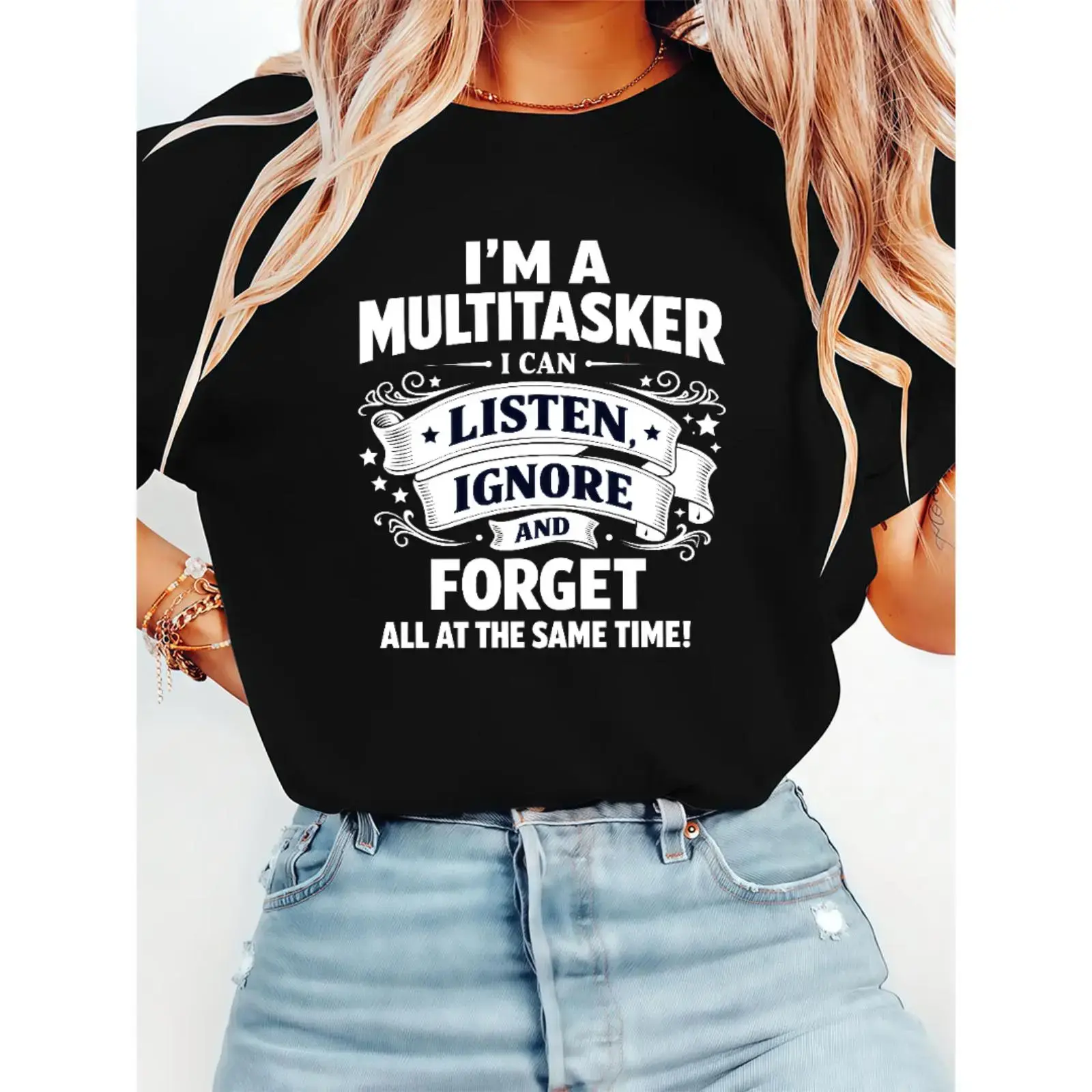 Hilarious Multitasking Tee – Funny Sarcastic Graphic T-Shirt for Men & Women Casual Wear