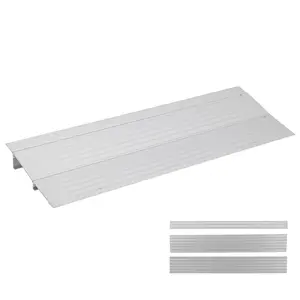2-Inch Rise Heavy Duty Aluminum Threshold Ramp, 700 lbs Capacity – Adjustable Metal Ramp for Home, Steps, Scooters, Bikes & Strollers (2 Sections)