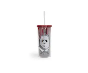 Halloween 2 Michael Myers Carnival Cup With Lid And Straw | Holds 20 Ounces