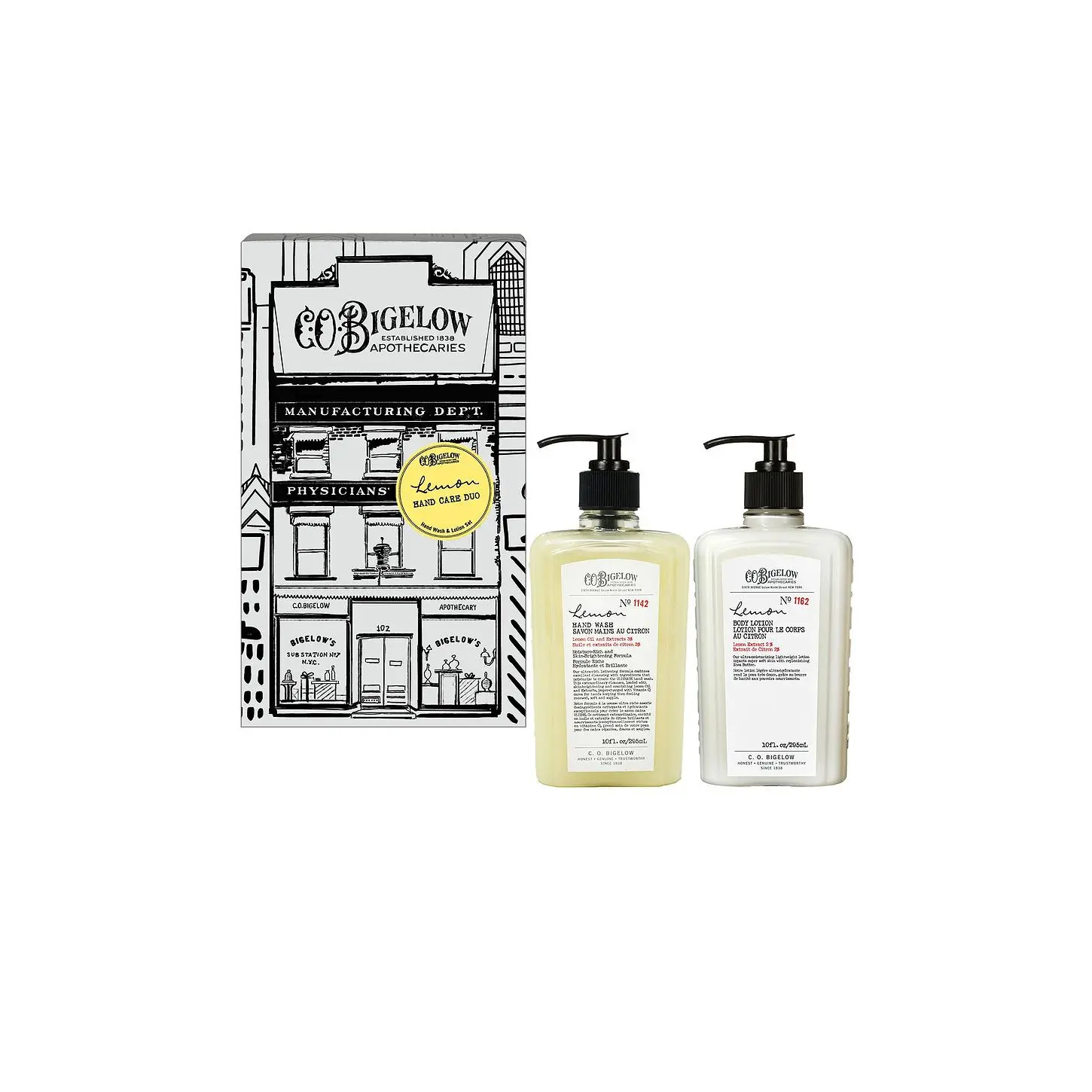 C.O. Bigelow Lemon Hand Wash & Body Lotion Apothecary Box Set