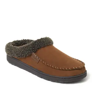 Dearfoams Men's Brendan Microsuede Moccasin Toe Clog Slipper