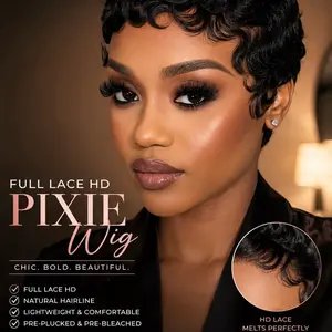 Full Lace Pixie Wig - Trendy Short Hairstyle with Natural Look for Everyday Wear or Special Events