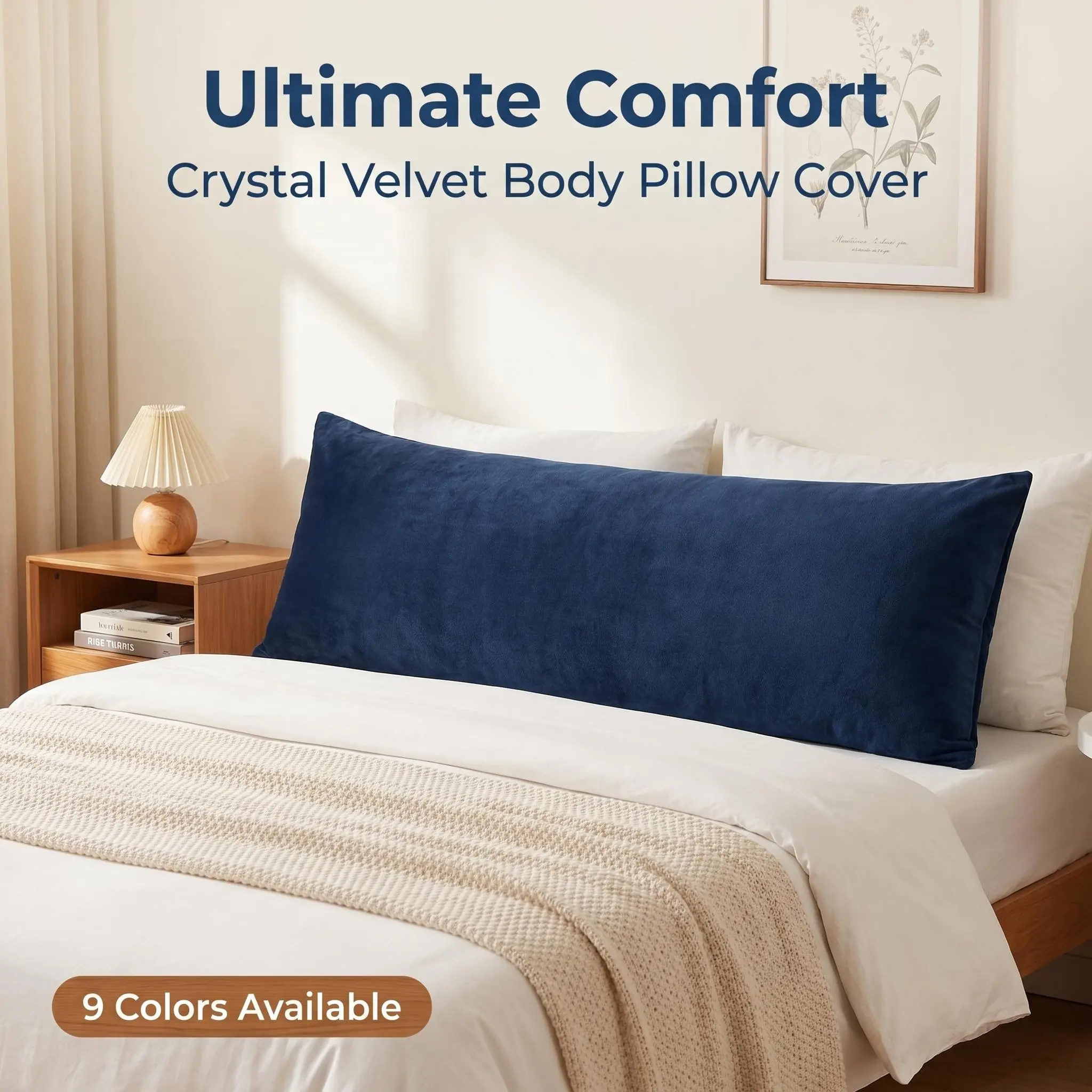 Bedsum Ultra-Soft Velvet Body Pillowcase with Hidden Zipper, Cozy Bedding for Side Sleepers, Durable Fabric,Maternity,Machine Washable