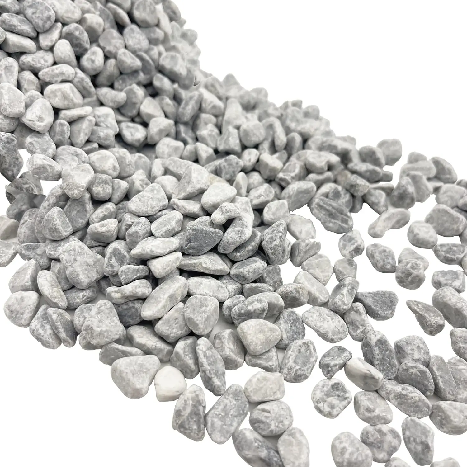Polished , Decorative Garden Rocks, 1LB Cactus and Succulent  , Grey River Rocks for Potted , Vases, Aquariums, Terrarium and Outdoor Gardening(0.24-0.35 inch)
