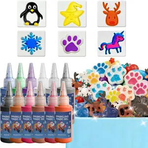 Magic Water Elf Toy Kit – DIY Squishy Sensory Craft Set with 10 Christmas Molds & 12 Color Gels, Fun Gift for Kids Boys & Girls (Ages 3+)