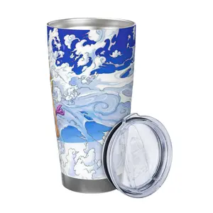 Sun God Awakening Theme 20oz Insulated Tumbler, Fifth Form White Hero Stainless Steel Double-Wall Vacuum Travel Mug with Lid, Anime Coffee Cup for Gaming Setup, Home Office & Desktop Use, Portable Drinkware for Fans