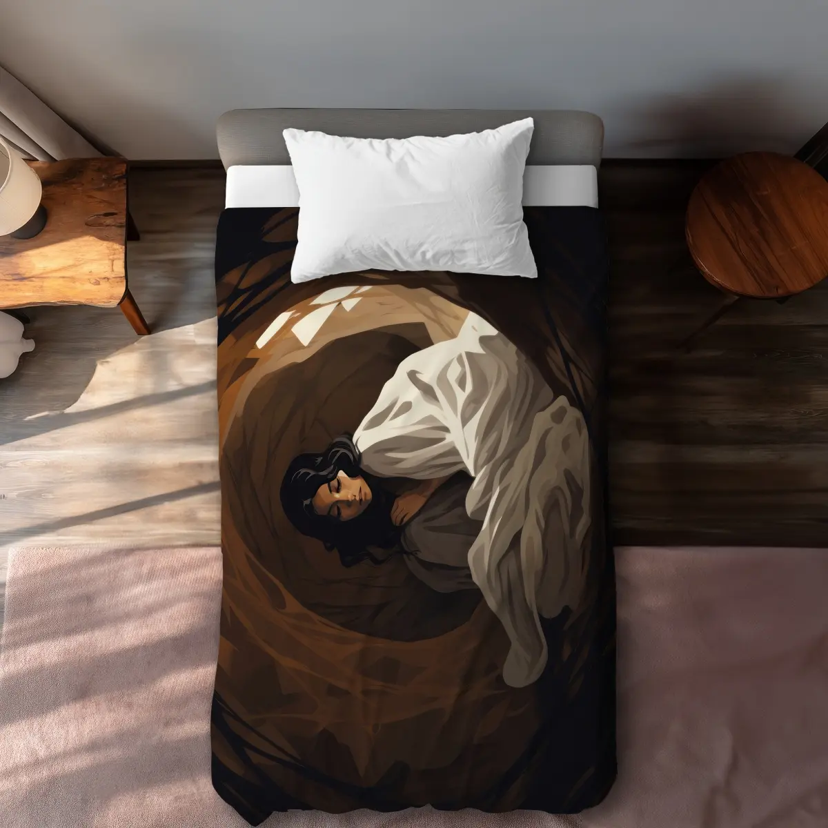MWW C1DCTXLWW1F27N Warm Embrace Brown Twin Size Extra Long Duvet Cover - Cozy Home Decor Essential