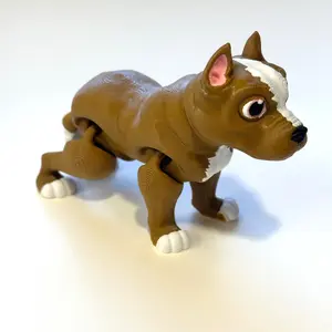 Flexi Pitt Bull - 3D Printed Articulating Figure Decor Dog