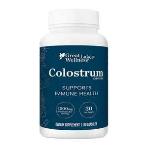 Great Lakes Wellness Colostrum Capsules 1500mg Bovine Colostrum 90 Capsules 30-Day Supply Supports Immune Health Natural Vitamin Supplement