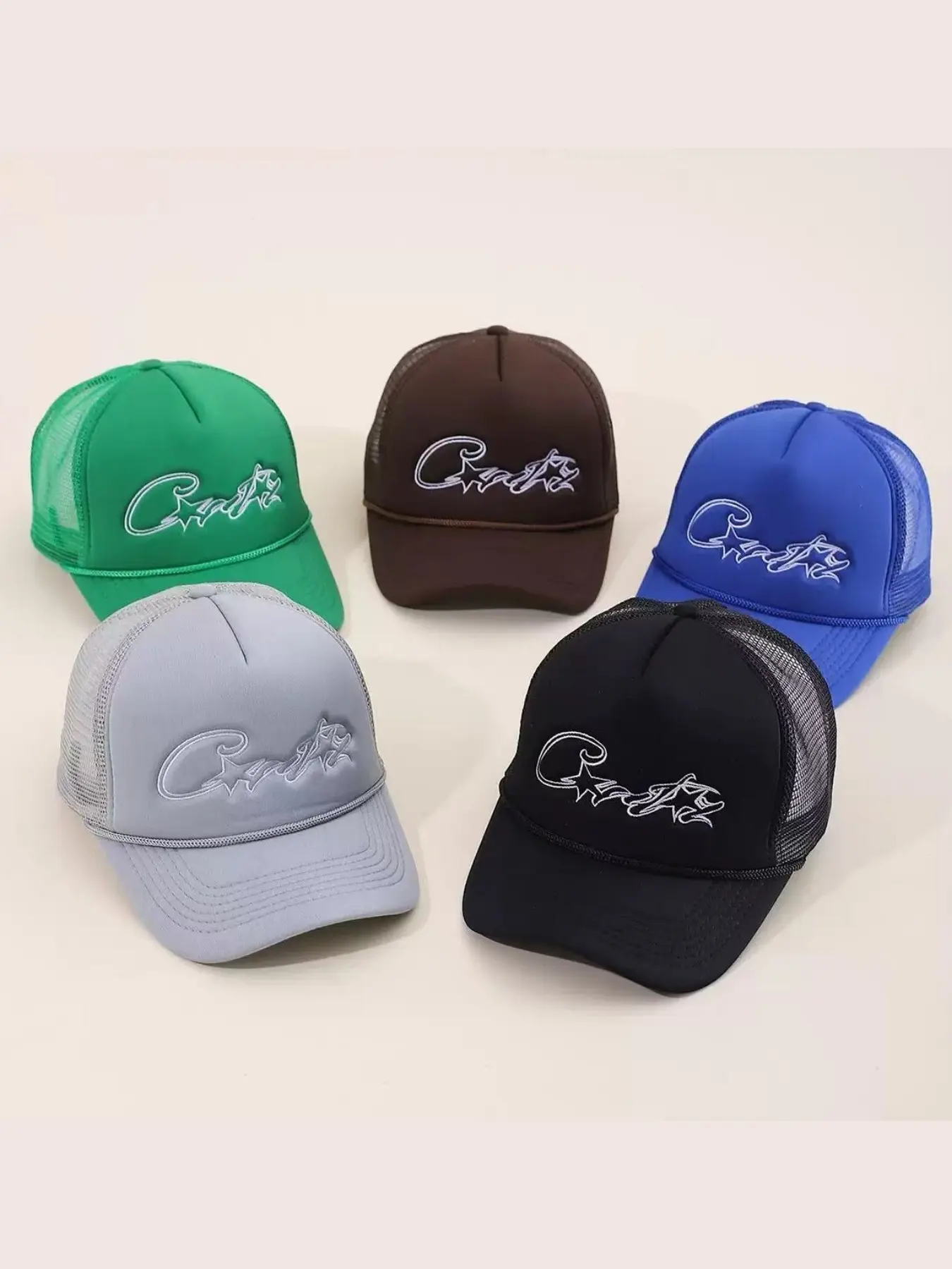 Unisex Letter Embroidered Baseball Cap, Adjustable Mesh Sponge Hat, Outdoor Casual Sun Protection, Fashion Truck Driver Hat