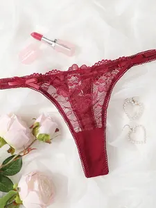 Ladies Sexy Lace Print Seamless Panty Lingerie, Comfortable Skin-Friendly Fabric for Daily Wear, Ideal for Home Dates and Romantic Nights