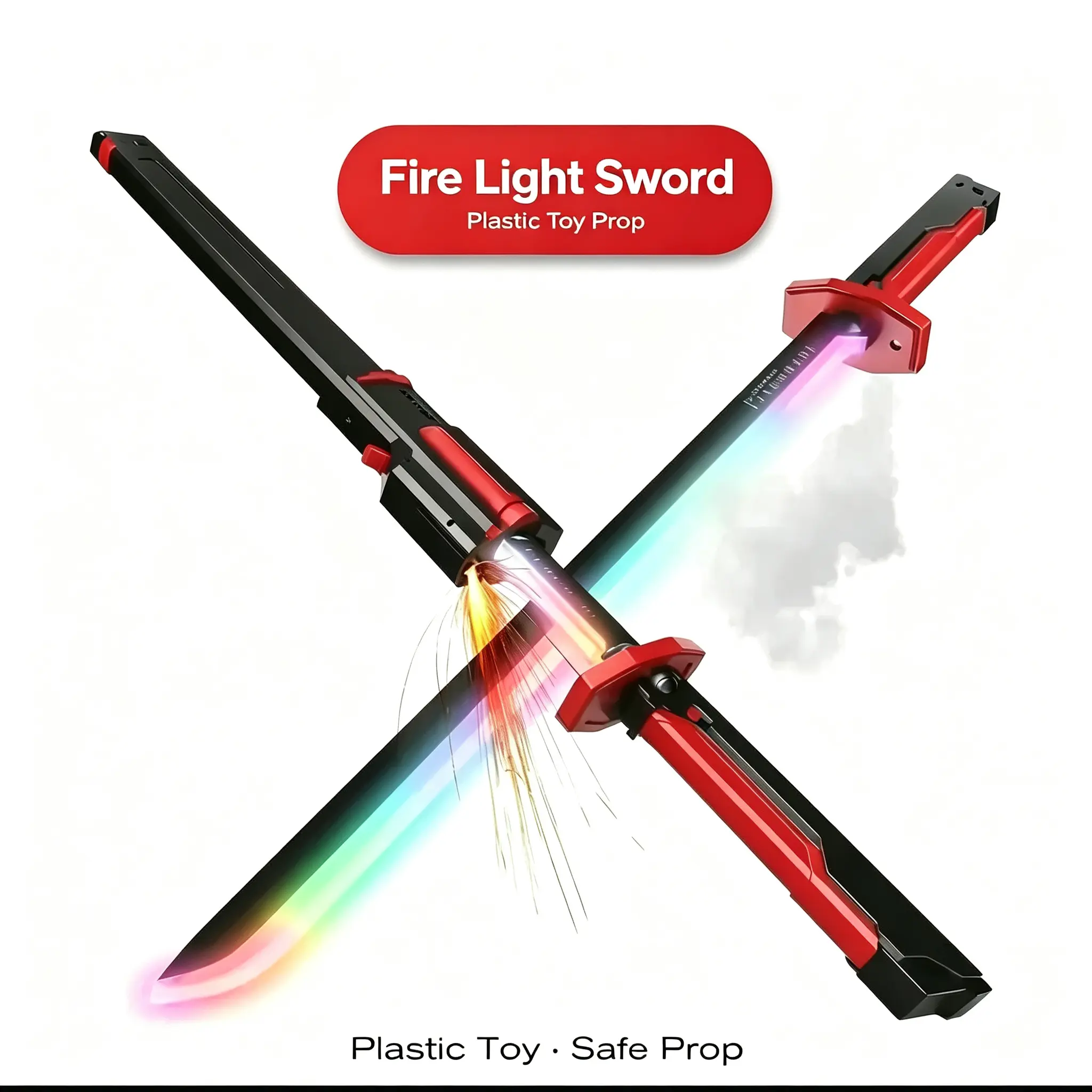 Unisex 31.5-in Interstellar Glowing Samurai Katana - Cyberpunk LED Sword Prop with 8-Color Modes, Spark & Mist Effects, Type-C USB Rechargeable Light Built-in Battery, High-Playability Cosplay Collectible (Toys & Hobbies, Classic & Novelty, Stress Relief)