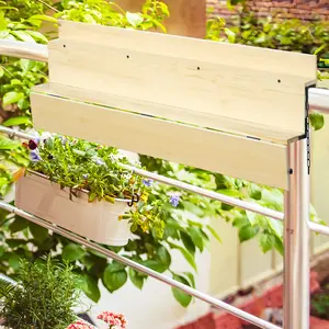 Foldable Balcony Table – Instantly Unfold for an Outdoor Surface. Knob at Each End for Quick Storage or Setup. Perfect for Small Balconies. Natural Spruce Wood