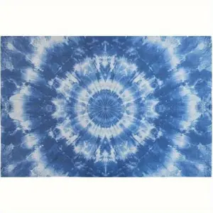 A Blue Tie-Dye Room Flag Tapestry - Vibrant Spiral Pattern, High-Quality Fabric, Dorm Bedroom Decoration Banner, Party And Indoor Home Decor, Bohemian Style, Soft Material, Student Art Decoration, Handcrafted Design, for Interior Designers