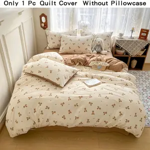 Single Bed Sheet Set, Cloudy Double-Layer Mesh, Cartoon Bear Pattern, Breathable Comfort, Perfect Gift for All Seasons