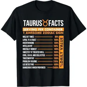 Taurus Facts - Zodiac Sign Astrology Symbol Horoscope T-Shirt