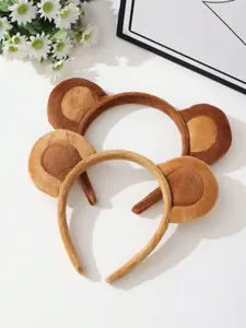 Cute Elegant Plush Monkey Ear Headband, Adjustable Headband, Fashion Accessory, Suitable for Daily Hairstyles, Bohemian Style, Hair Band, Headwear