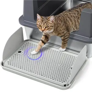 Cat Litter Box Step with Removable Splash-Proof Baffles, Large Pet Ramp for Litter Box with Filter Function Double Layer Cat Pedal Footrest Splash-Proof Easy to Clean