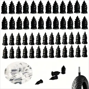 60PCS Tire Repair Rubber Nails Kit with 2 Sizes for Car/Motorcycle/Truck/Tractor, Fast Self-service Screw Rubber Nail Vacuum Tire Puncture Repair Tool