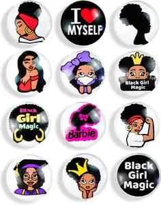 12 Pack Black Girl Magic Refrigerator Magnets-Funny Refrigerator Magnets-Whiteboard Decoration Magnet-Locker Magnets Cute Refrigerator Magnet, Kitchen Classroom and Office