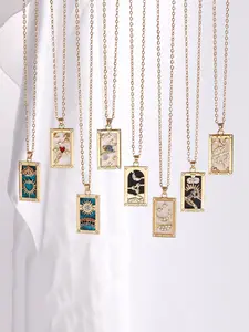 Geometric Design Pendant Charm Necklace, Fashion Rhinestone Decorated Jewelry for Party, Daily Clothing Decor, Trendy All-match & Exquisite Jewelry for Birthday Gift, Trendy Charm Necklaces