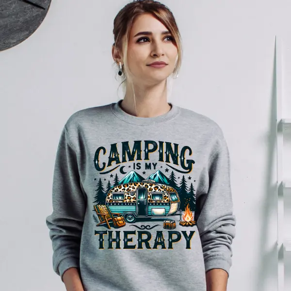 "Camping is my Therapy" Hot Peel DTF Transfer - Easy-Apply, Ready-To-Press DIY Specialty Supply for Camping Enthusiasts