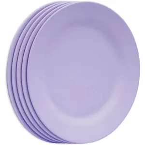 11 Inch Dinner Plate Set,  Pasta Plates, Unbreakable Dishes, Lightweight Wheat Straw Salad Dinnerware,  Fiber Dessert Tableware (Purple)