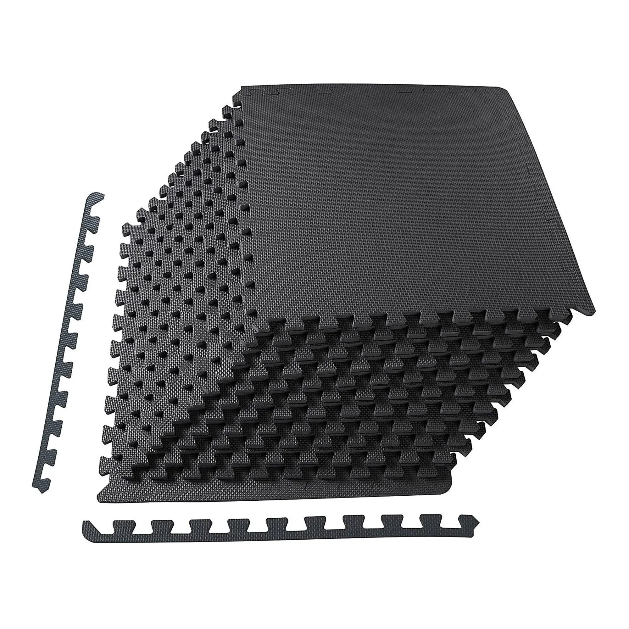 BalanceFrom Fitness 48 Sq Ft Interlocking EVA Foam Exercise Mat Tiles, Black BalanceFrom Fitness 48 Sq Ft Interlocking EVA Foam Exercise Mat Tiles, Black