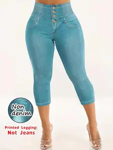 Women's Printed Leggings, Non-Denim Fabric, Casual & Stylish Design, Perfect for Daily Wear