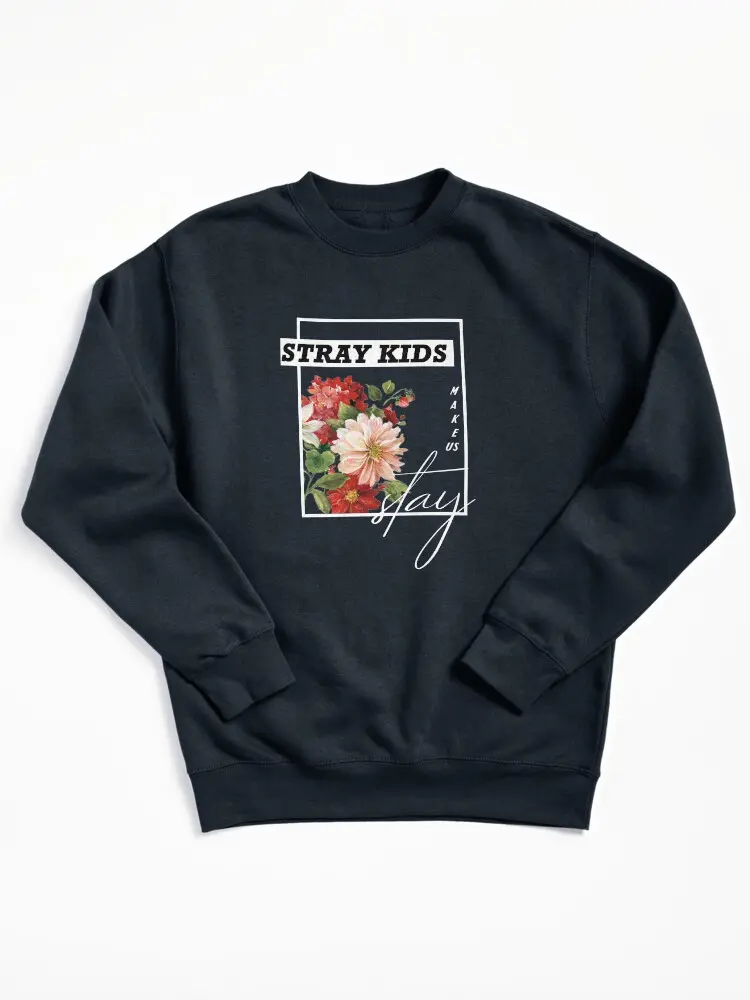 Blacklyly STRAY KIDS MAKE US STAY Sweatshirt Unisex Sweatshirt Sweater Casual Comfort Long Sleeve Tops