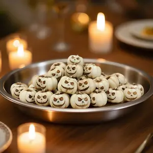 New Halloween Decorations 20pcs Resin Pumpkin Outdoor Garden Planter Ghost Face Stone Decoration, Perfect for Festive Settings