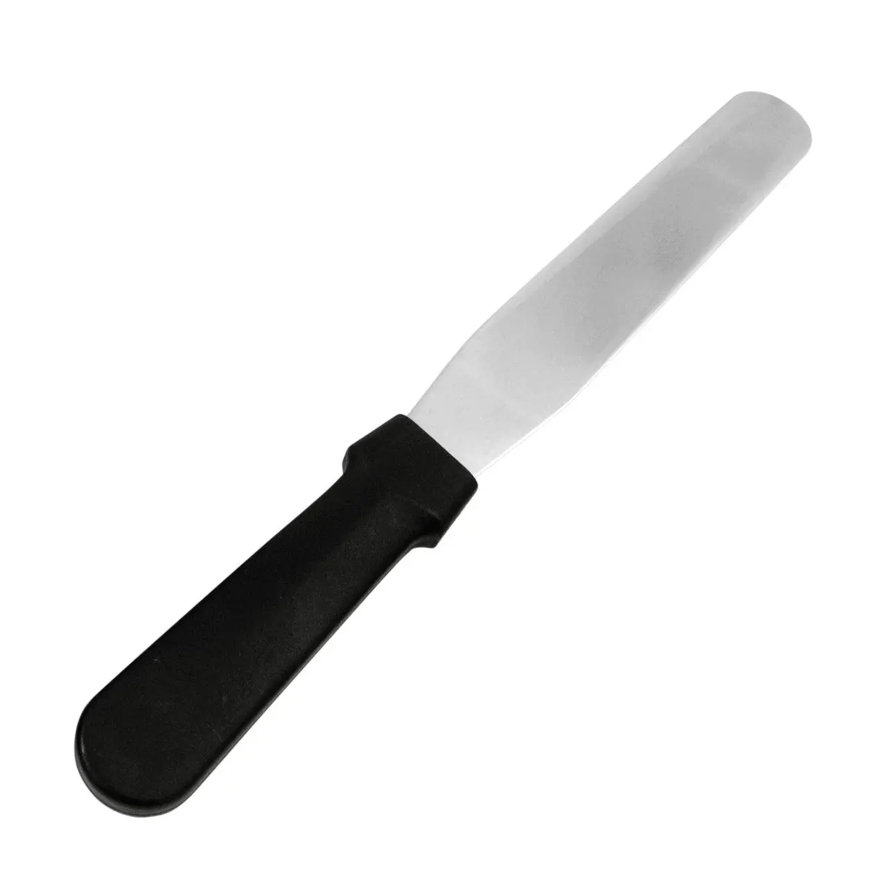 Fat Daddio's SPAT-6S Stainless Steel Straight Spatula, 6 Inch, Black, Silver