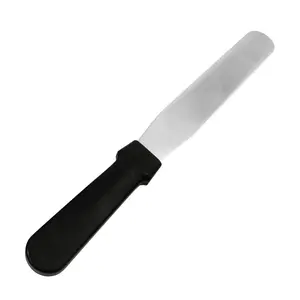 Fat Daddio's SPAT-6S Stainless Steel Straight Spatula, 6 Inch, Black, Silver