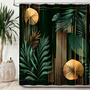 Bohemian Style Shower Curtain Set, Tropical Leaf Design for Modern Bathroom Decor Exquisite and Practical Home Decoration Gifts