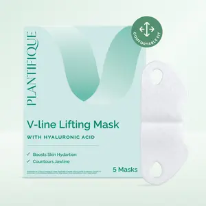 PLANTIFIQUE V-Line Lifting Mask - Double-Chin Remover - Snatched Jawline - Vegan Mask - Smooths Fine Lines - Hypoallergenic Fabric - Korean Beauty