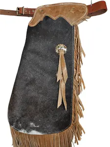 R Bar K/Custom Made Leather Chinks /Size 3/4 Leather Kids Chinks/Hair On Cowhide Kids Chinks