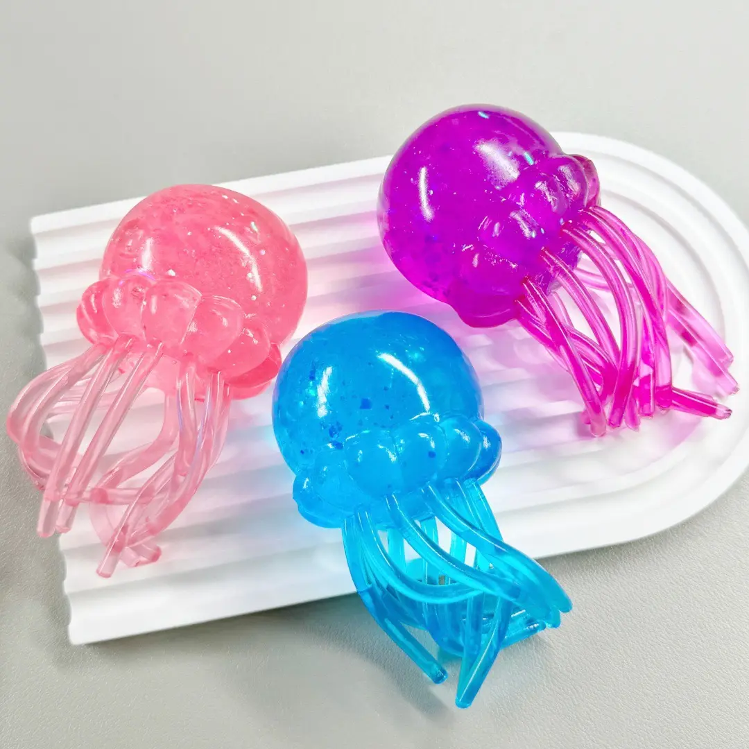 2026.Stress Relief Jellyfish Squishy Toy, Whimsical Maltose Jellyfish with Swinging Tentacles, Floats Easily as Floating Ice Cube Toy, Soft Silicone Item for Party Bags & Festive Event Gifts, Squishy Sensory Fidgets