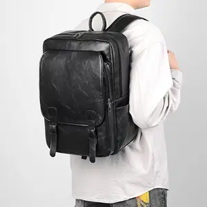 Men's Business Backpack - Large Capacity Laptop Bag with Multiple Compartments, Convertible Shoulder & Hand Carry, Vintage Style for Work Travel, Students & Daily Commute