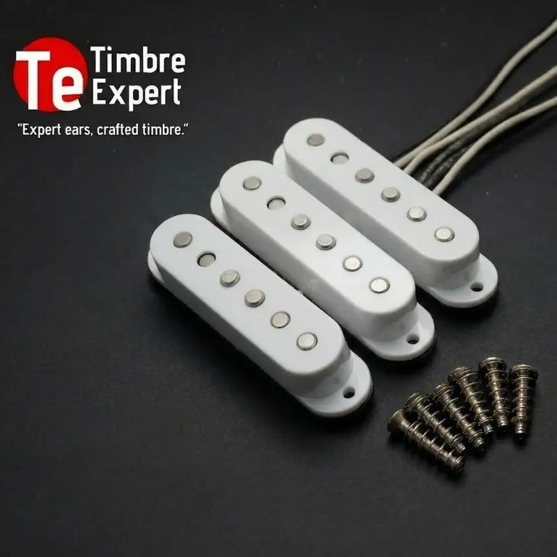 TimbreExpert TE-VS2 "Amber" 54 Reissue Alnico V Single-Coil Pickup Set - Hum Cancel, Vintage Tone, Warm Blues Pickups for Musical Instruments