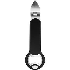 Bottle and Can Opener for Refrigerator, Stainless Steel Manual Can Punch Opener for Liquid with Cap Catcher, Stick to Fridge for Easy Storage, Can Tapper Church Key with