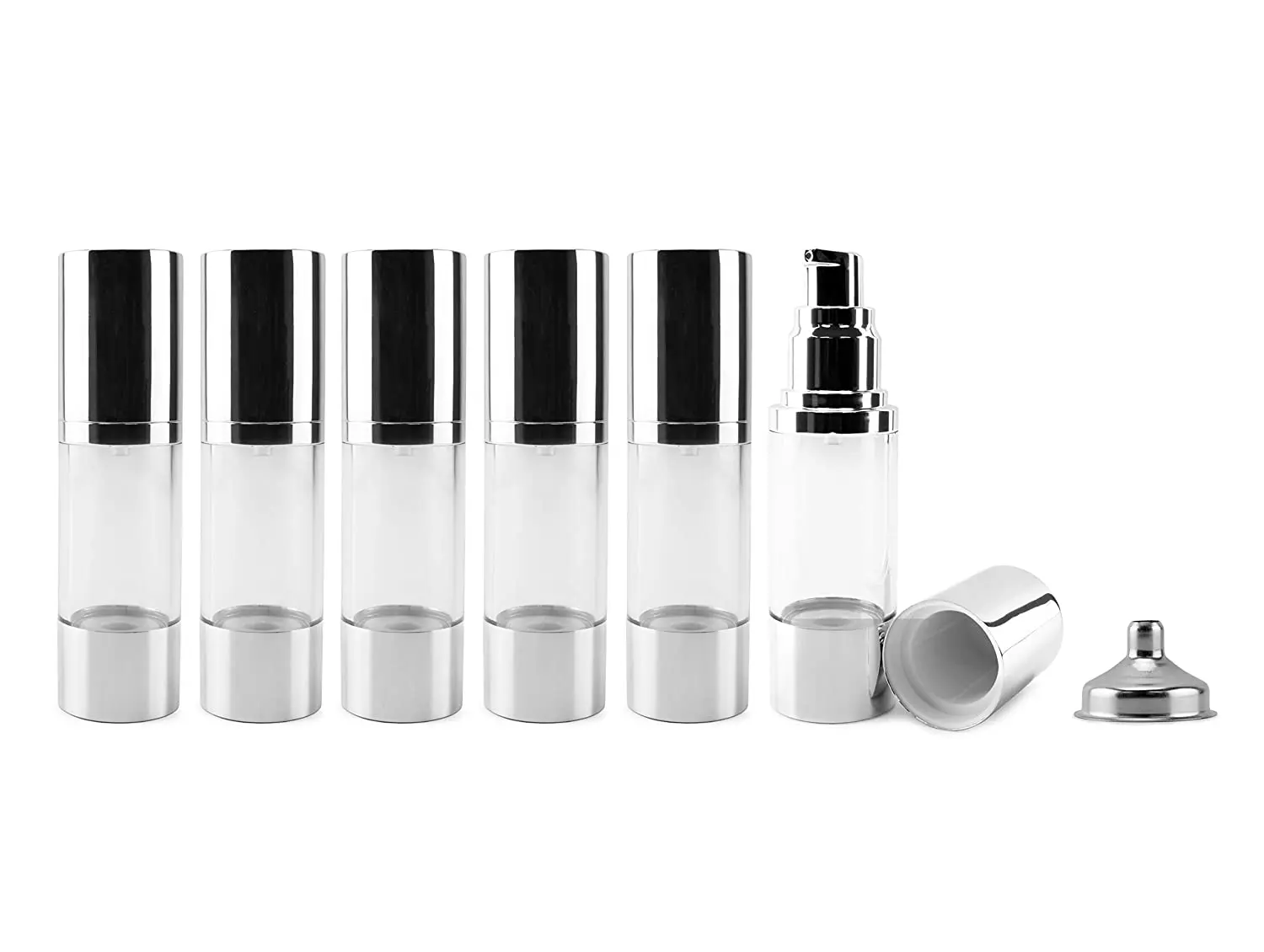 Airless Pump Bottles (6-Pack, 1oz)